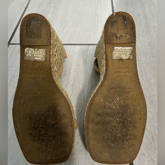 Stuart Weitzman Nude Wedge Sandals - Picture 6 of 7